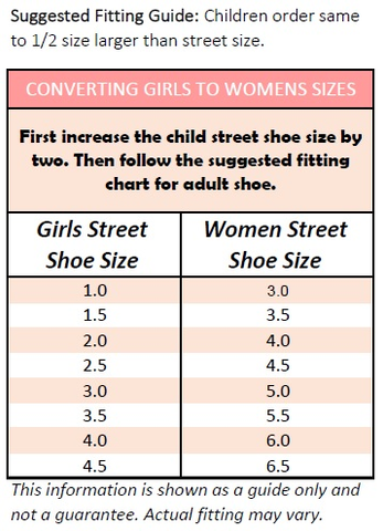 Women's shoe 2025 size to girls
