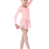 BLOCH CL5309 GIRLS PETAL SKIRTED LONG SLEEVE LEOTARD