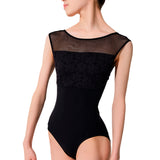 NIKOLAY WOMEN ORETTA BANDEAU LACE UPPER MESH TANK LEOTARD
