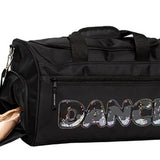 SHAYLA "DANCE" TRANSPARENT LETTER PATCHES GEAR DUFFEL-HORIZON