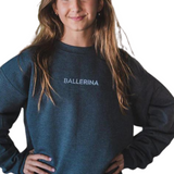 COVET DANCE BLRN-EMB YOUTH BALLERINA EMBROIDERED SWEATSHIRT