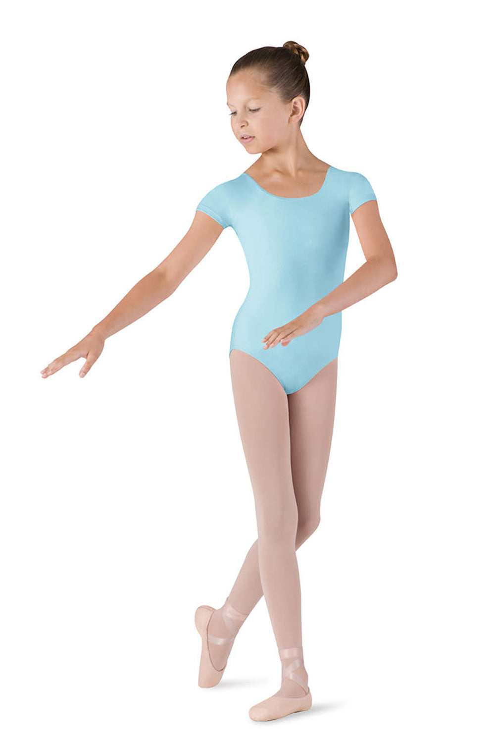 BLOCH CL5602 GIRLS SHORT SLEEVE DUJOUR ROUND NECK LEOTARD