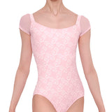 WEAR MOI ACANTE WOMEN SQUARE NECKLINE SHORT SLEEVE LEOTARD