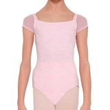 WEAR MOI ACANTE GIRLS SQUARE NECKLINE SHORT SLEEVE LEOTARD