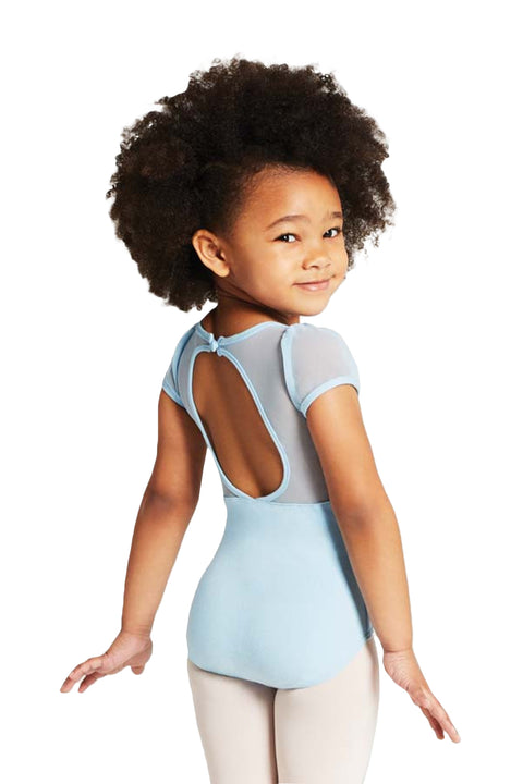 CAPEZIO 11311C GIRLS BACK KEYHOLE PUFF SLEEVE LEOTARD