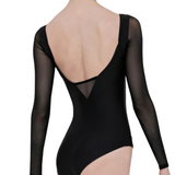 WEAR MOI LAVANDE WOMEN SHEER STRETCH TULLE MICROFIBER LONG SLEEVE LEOTARD