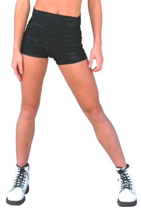 HONEYCUT ADULT HIGH RISE CAMO SLAY SHORTS