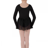 BLOCH CL5309 GIRLS PETAL SKIRTED LONG SLEEVE LEOTARD