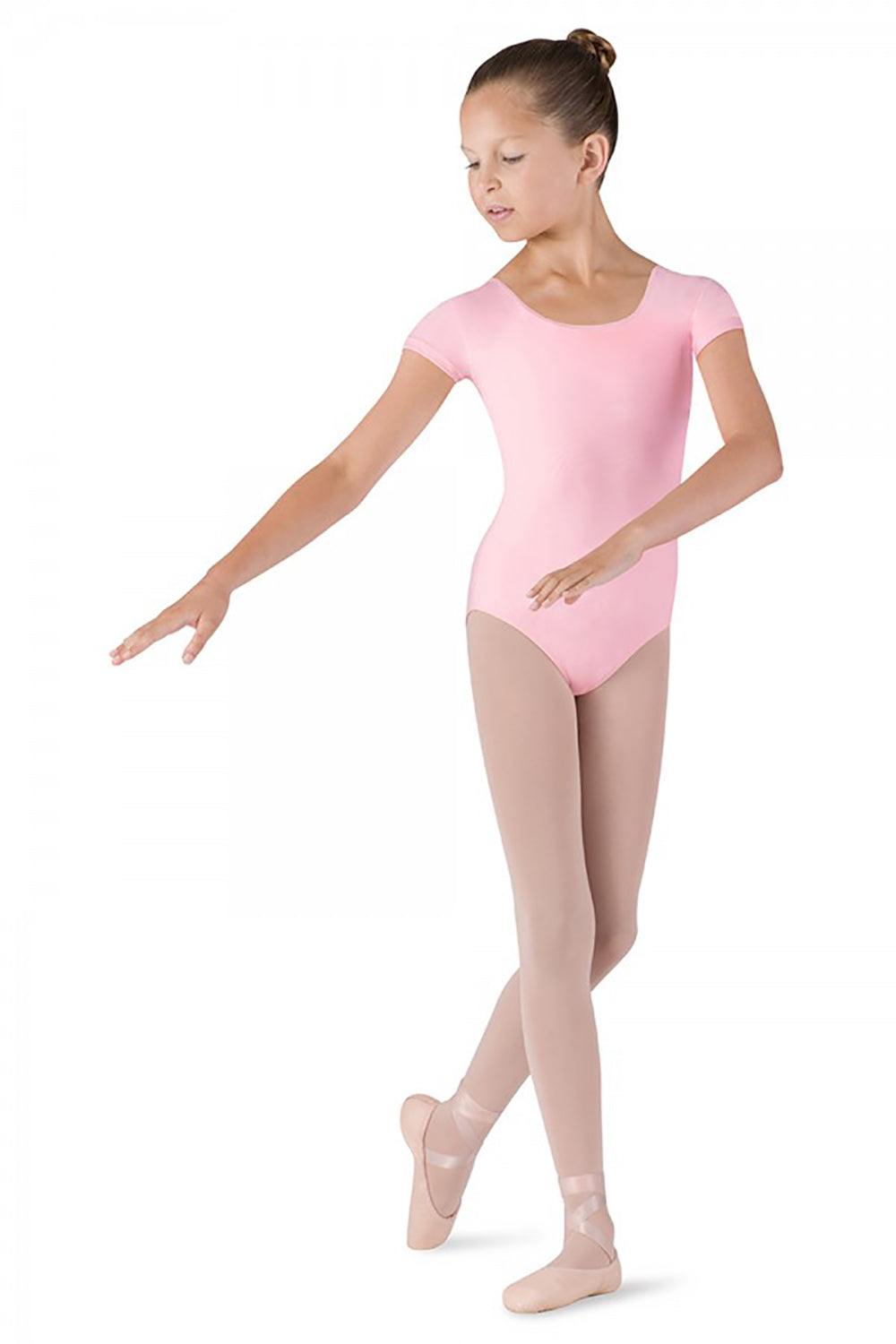 BLOCH CL5602 GIRLS SHORT SLEEVE DUJOUR ROUND NECK LEOTARD