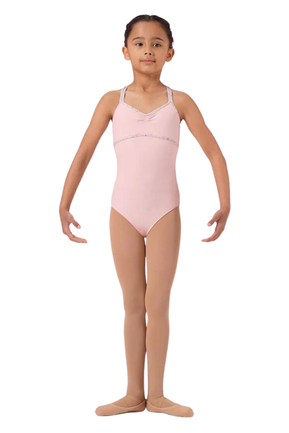 MIRELLA M1240C GIRLS DITSY FLORAL CAMISOLE LEOTARD