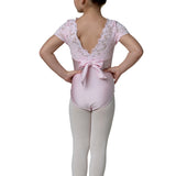 DANSHUZ 21113C CLARA GIRLS LOW V-BACK CAP SLEEVE LEOTARD
