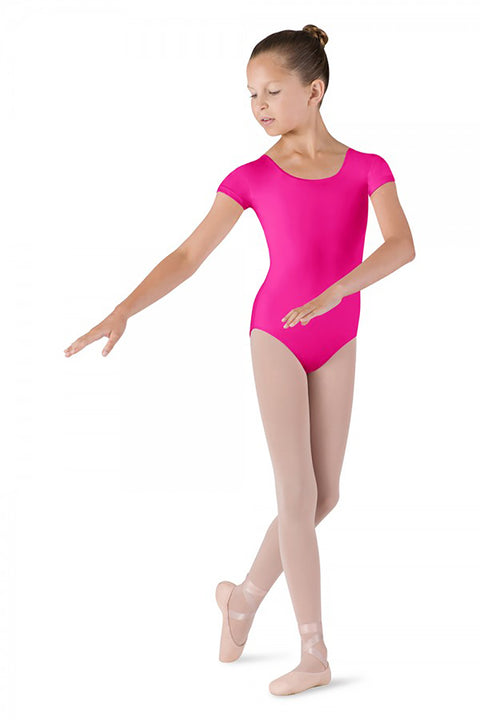 BLOCH CL5602 GIRLS SHORT SLEEVE DUJOUR ROUND NECK LEOTARD