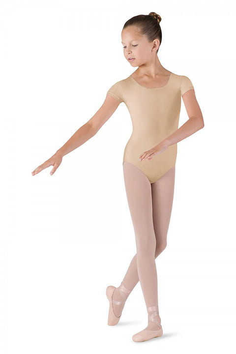 BLOCH CL5602 GIRLS SHORT SLEEVE DUJOUR ROUND NECK LEOTARD