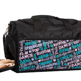 DOODLES DANCE THEMED PASTEL COLORS GEAR DUFFEL-HORIZON