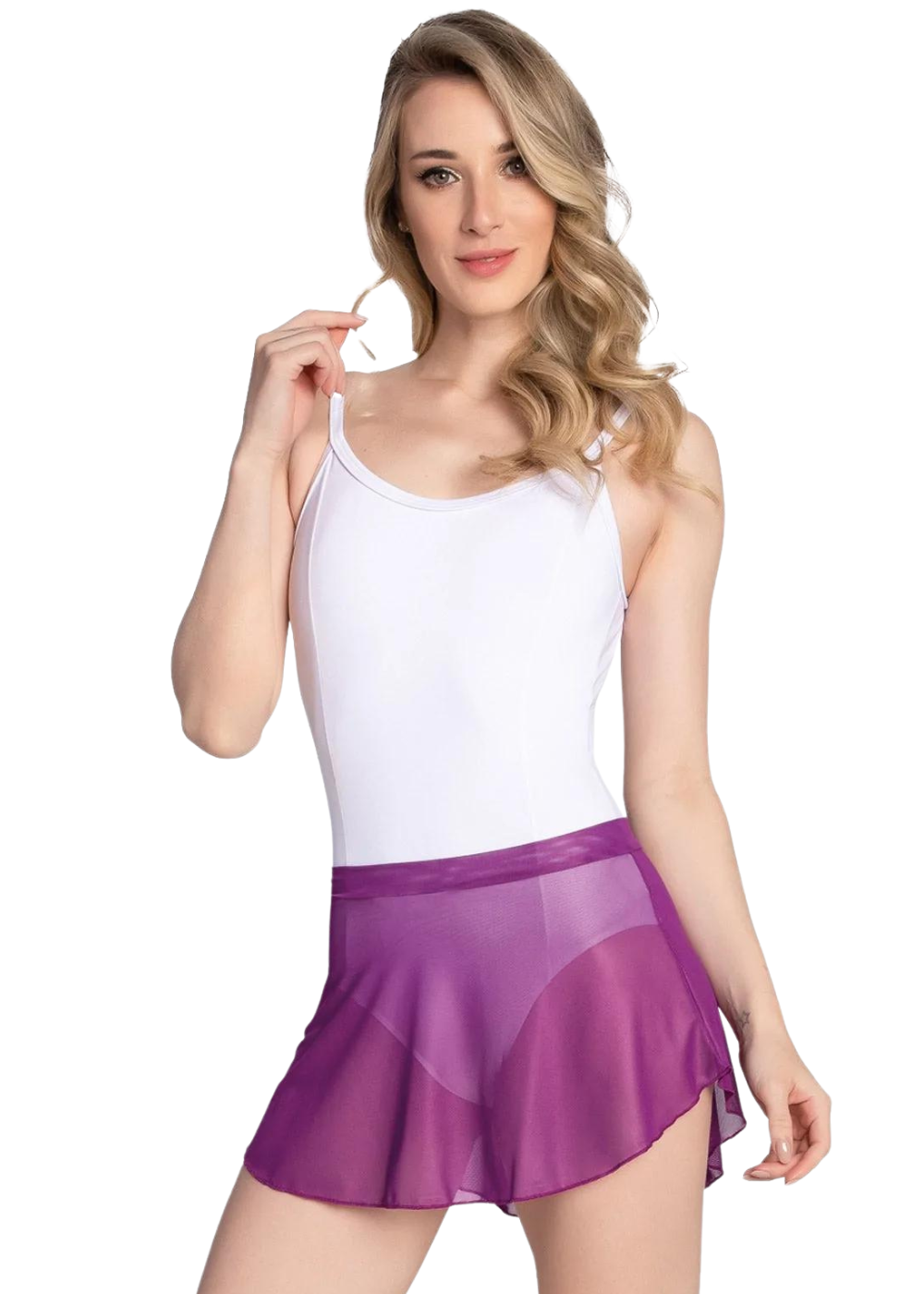 SO DANCA-RDE2498 WOMEN ELLE PULL-ON MESH SKIRT
